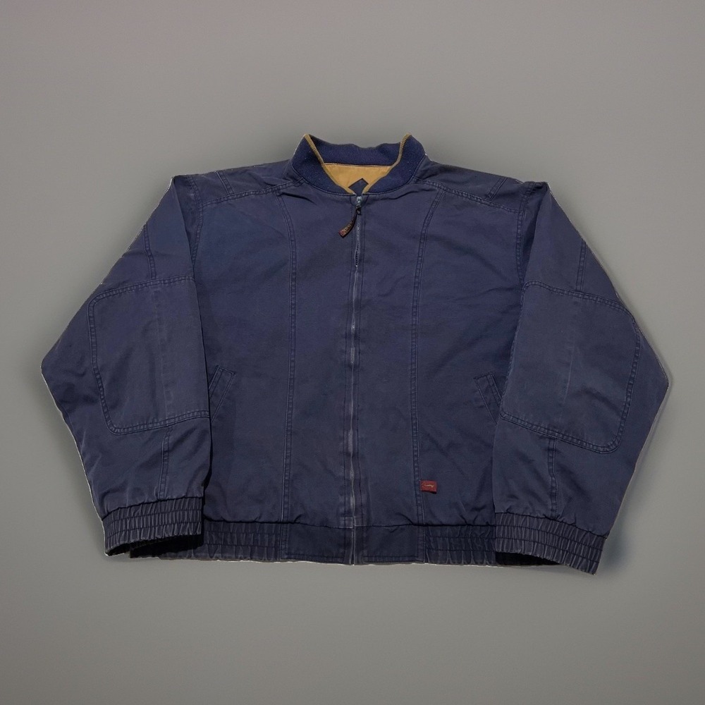 Vintage 1901 Duxbak Mens Navy Blue Outdoor Full Zip Bomber Utility Jacket Size L